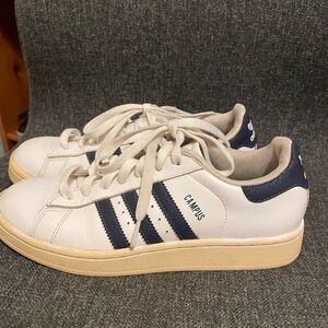 Adidas Campus White Leather Blue Stripe